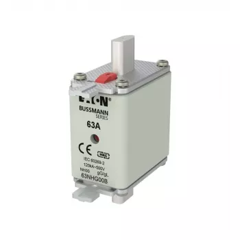 Eaton 63NHG00B NH poistková vložka 63 A 500 V AC gG veľkosť 00 s mechanickým indikátorom (balenie 3 ks)