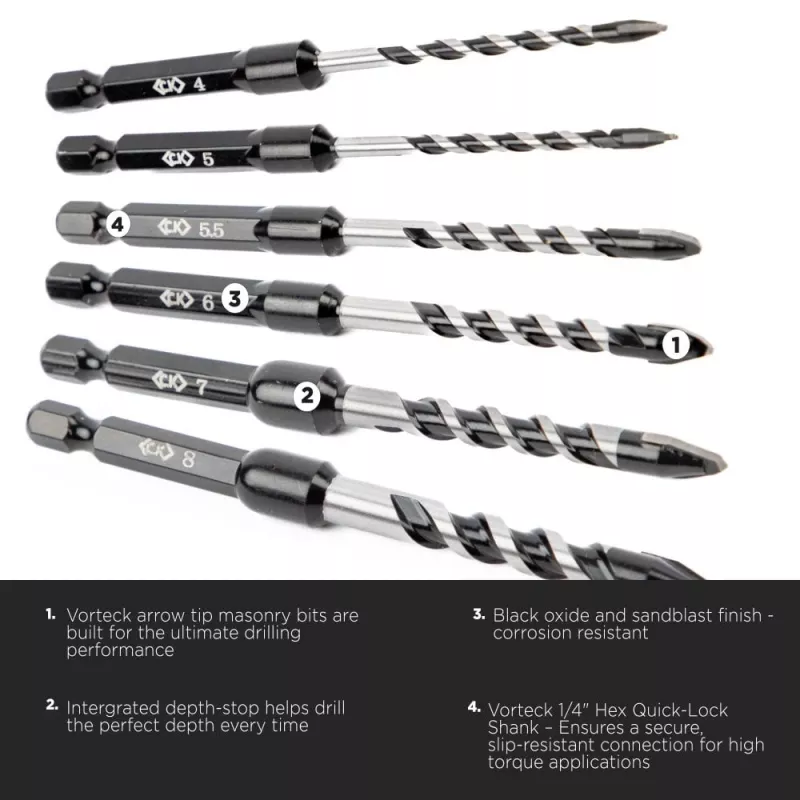 C.K Tools T3115 070 betónový vrták 7 mm x 105 mm s 1/4