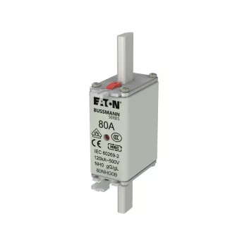Eaton 80NHG0B NH poistka veľkosť 0, 80 A, 500 V AC, gG, mechanický indikátor, balenie 3 ks