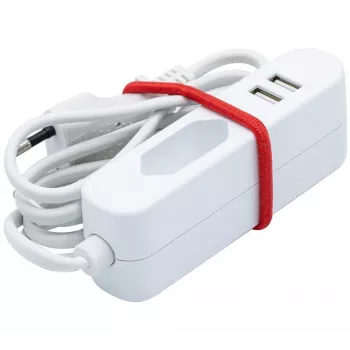 EXERTIS CONNECT predlžovací napájací kábel s 2 USB portami, biely, 1,5 m 808521