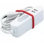 EXERTIS CONNECT predlžovací napájací kábel s 2 USB portami, biely, 1,5 m 808521