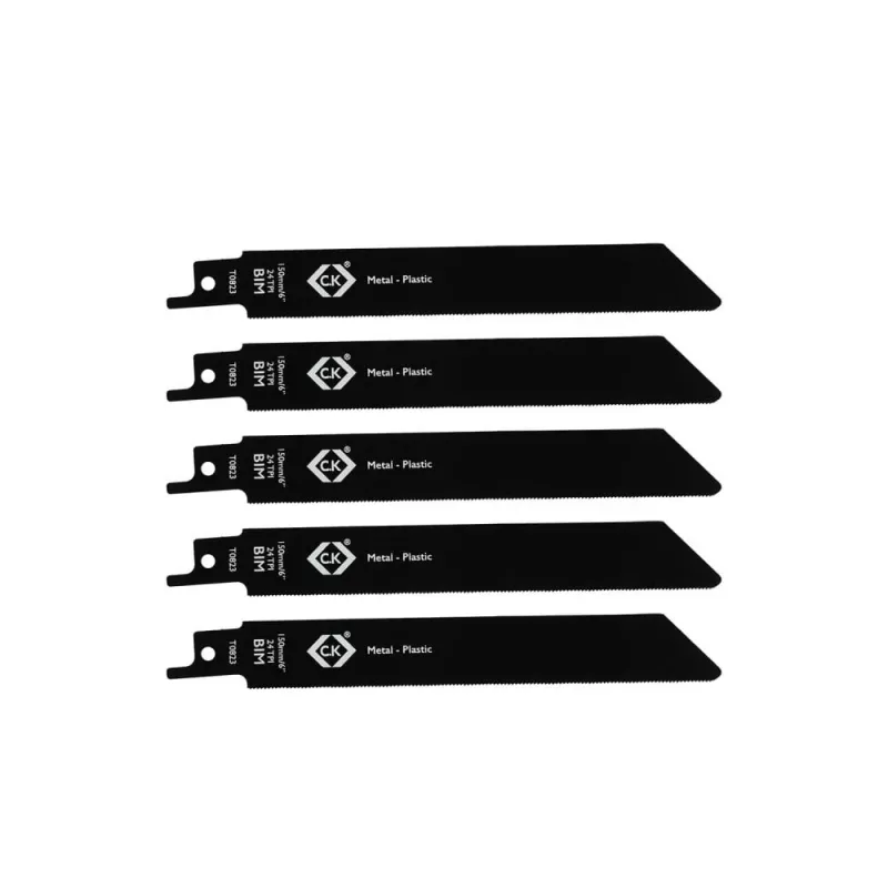 C.K Tools T0823 čepele šabľovej píly 24 TPI, 150 mm, bi-metal, balenie 5 ks