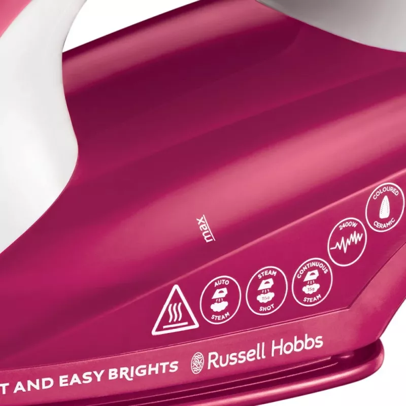Russell Hobbs Light & Easy Pro 2400W parná žehlička Easy Brights Berry (26480-56)