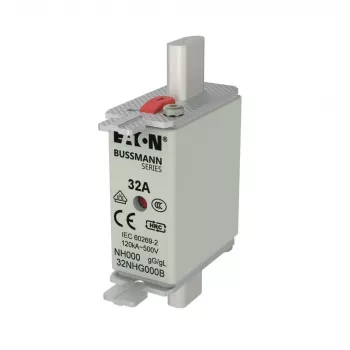 Eaton 32NHG000B NH poistková vložka s mechanickým indikátorom, 32 A, 500 V AC, veľkosť 000, gG, balenie 3 ks