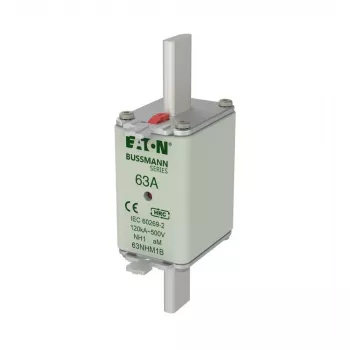 Eaton 63NHM1B NH poistková vložka, veľkosť 1, 63 A, 500 V AC, gG, balenie 3 ks