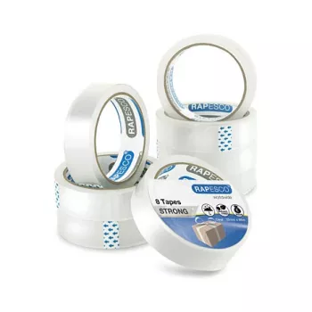 Rapesco 1808 priehľadná lepiaca páska 25,5 mm x 66 m, 8 roliek