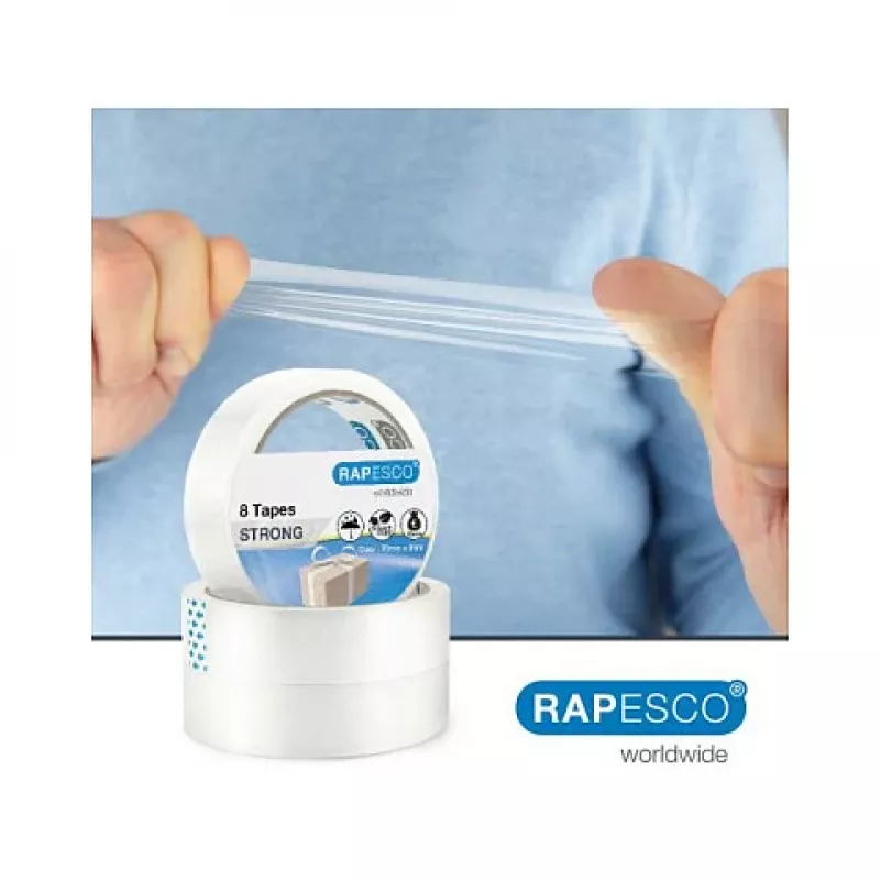 Rapesco 1808 priehľadná lepiaca páska 25,5 mm x 66 m, 8 roliek