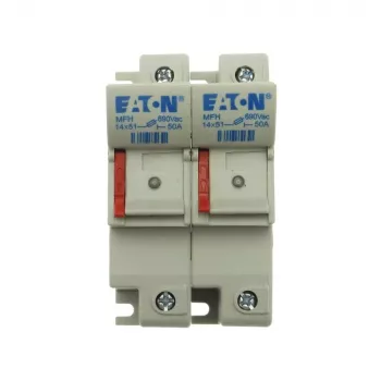 Eaton CH142DU 2-pólový valcový držiak poistky, 50 A, 690 V AC, montáž na DIN lištu, 14 x 51 mm
