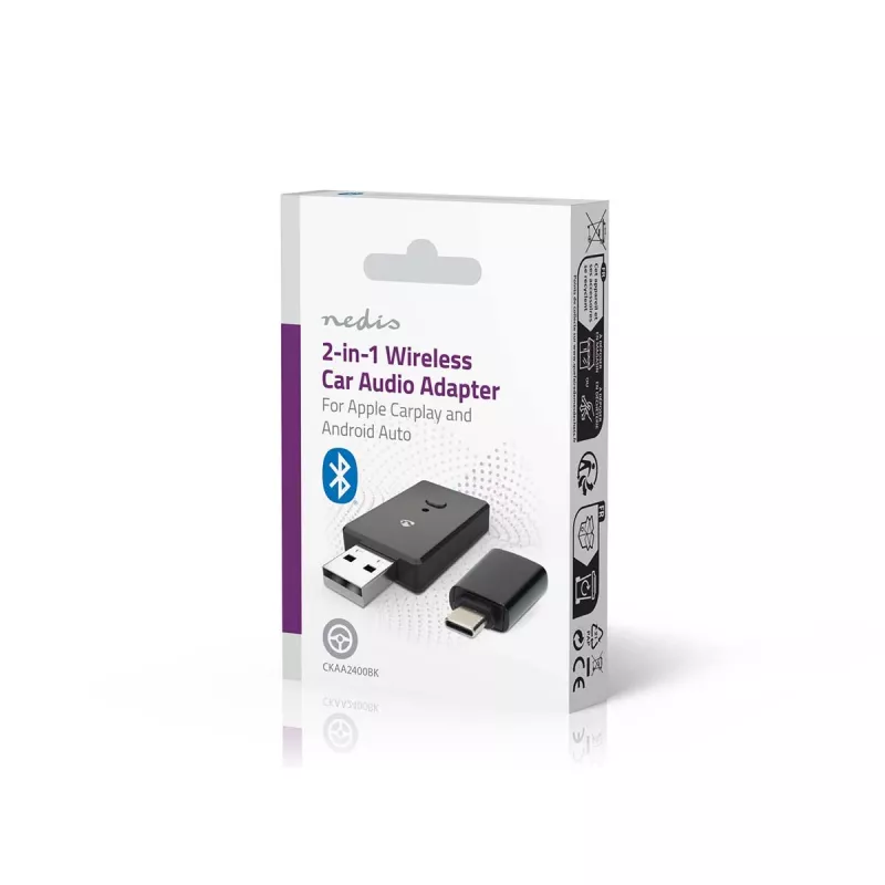Nedis CKAA2400BK Bluetooth 5.0 USB-A adaptér čierny 10 m dosah