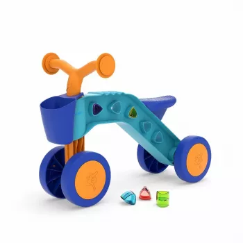 Chillafish Itsibitsi 4-kolesové odrážadlo s košíkom, modré/oranžové, 1-3 roky