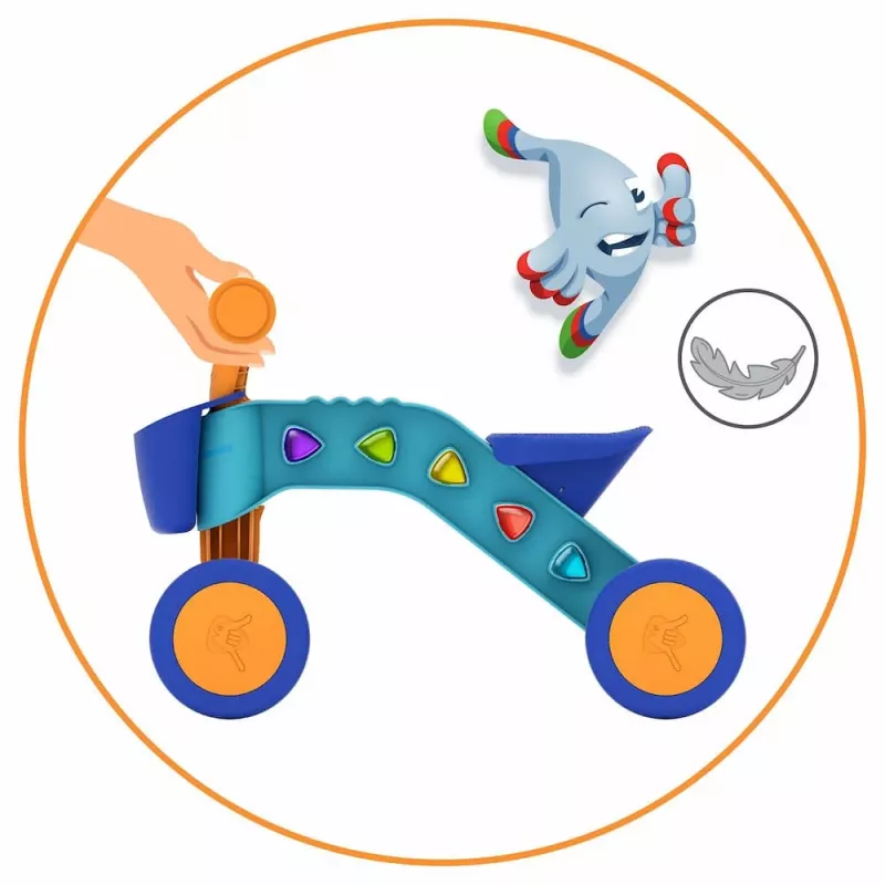 Chillafish Itsibitsi 4-kolesové odrážadlo s košíkom, modré/oranžové, 1-3 roky