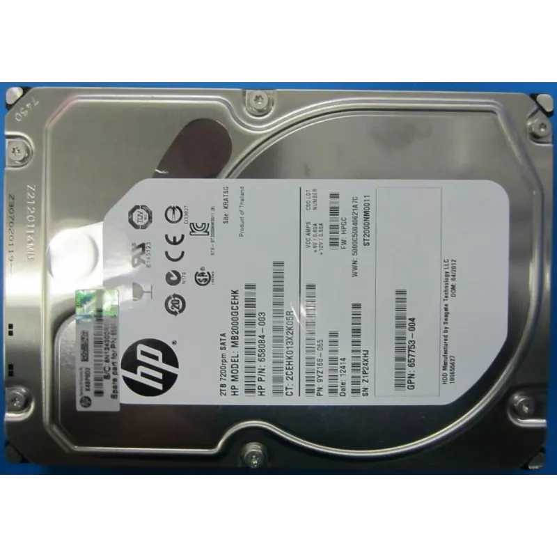 HP Enterprise 2TB 7.2K RPM SATA 3,5
