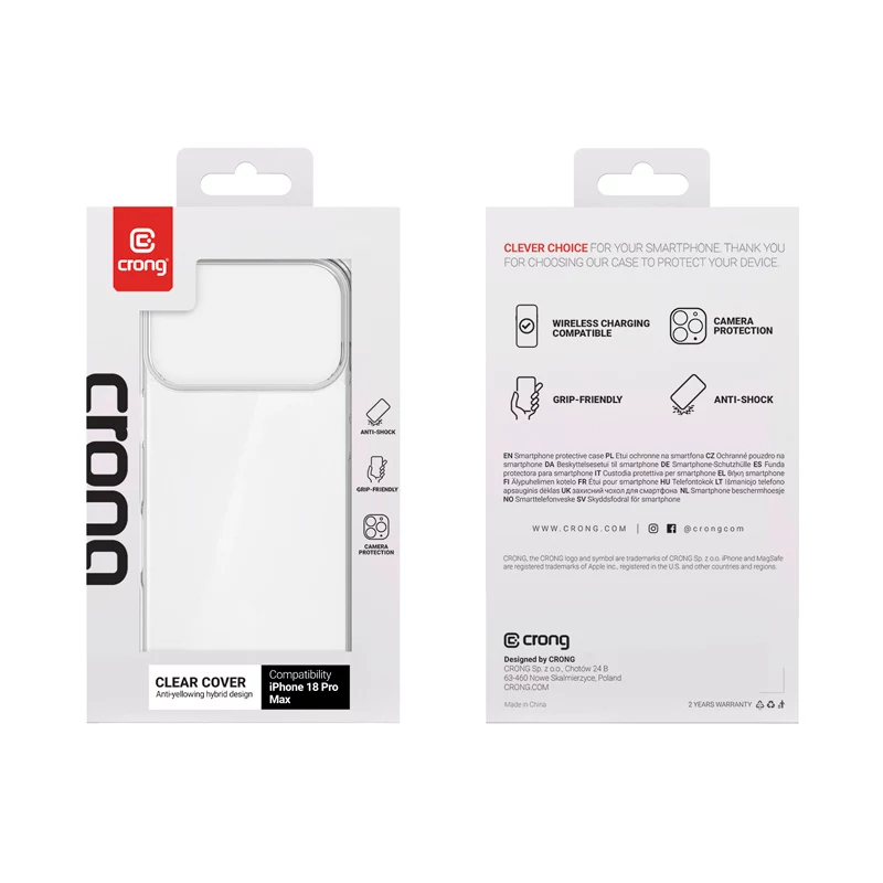 Crong Clear kryt puzdro pre Apple iPhone 18 Pro Max / 17 Pro Max - transparentný