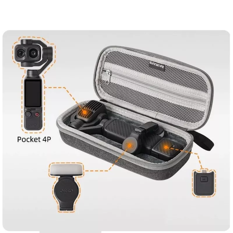 SUNNYLIFE pevné puzdro pre DJI Osmo Pocket 4 Pro / 4p – sivá