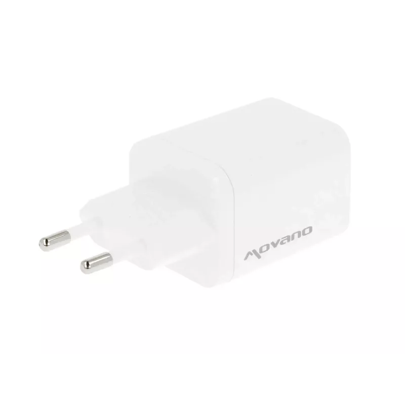 MOVANO GaN 65W 2x USB-C PD + USB-A nabíjačka (biela)