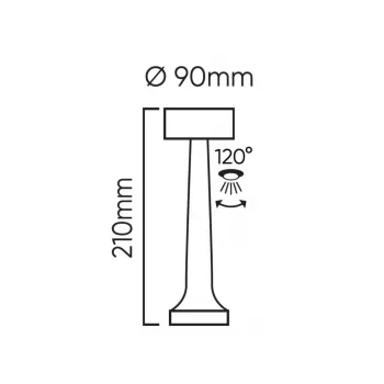 LED Line Lite RIWIA stolová lampa, 1W, 120lm, 1800mAh, zlatá
