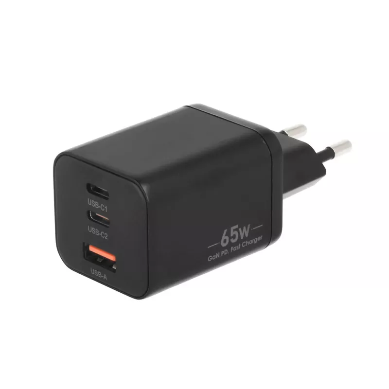 MOVANO GaN 65W 2x USB-C PD + USB-A nabíjačka (čierna)