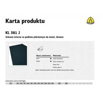 KLINGSPOR brúsny list P320 KL381J, 230 x 280 mm, balenie 50 ks
