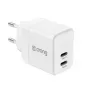 CRONG 35W Dual USB-C PD 3.0 PPS GaN nástenná nabíjačka - biela