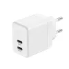 CRONG 35W Dual USB-C PD 3.0 PPS GaN nástenná nabíjačka - biela