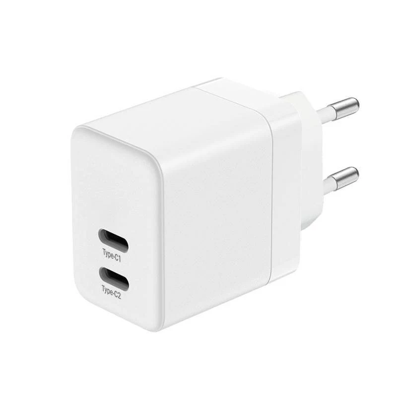 CRONG 35W Dual USB-C PD 3.0 PPS GaN nástenná nabíjačka - biela