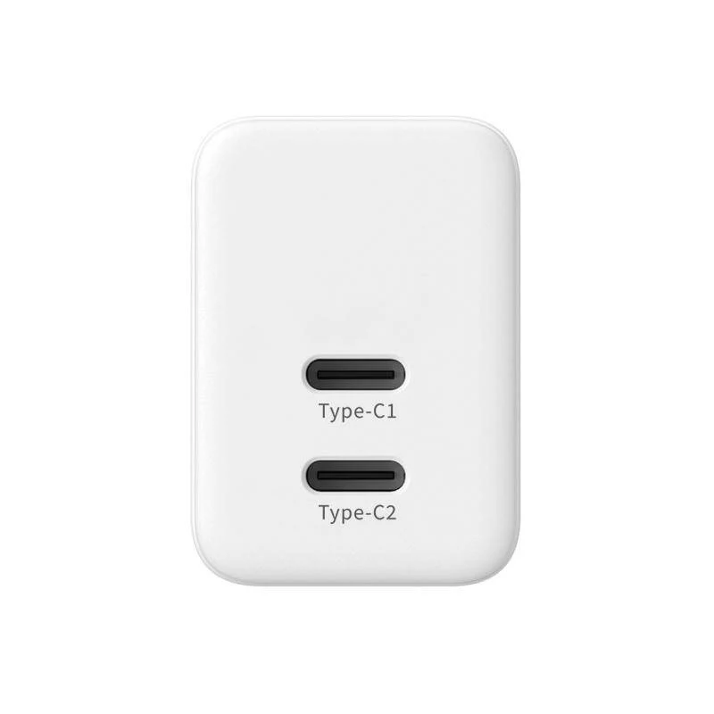 CRONG 35W Dual USB-C PD 3.0 PPS GaN nástenná nabíjačka - biela