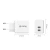 CRONG 35W Dual USB-C PD 3.0 PPS GaN nástenná nabíjačka - biela