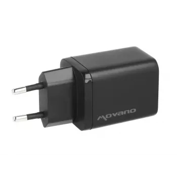 MOVANO GaN 45W USB-C PD + USB-A nástenná nabíjačka (čierna)