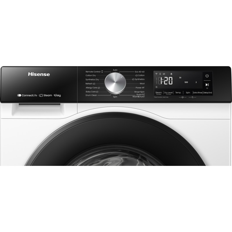 Hisense WD3S904BW3 práčka so sušičkou 9/6 kg 1400 ot/min A/D biela