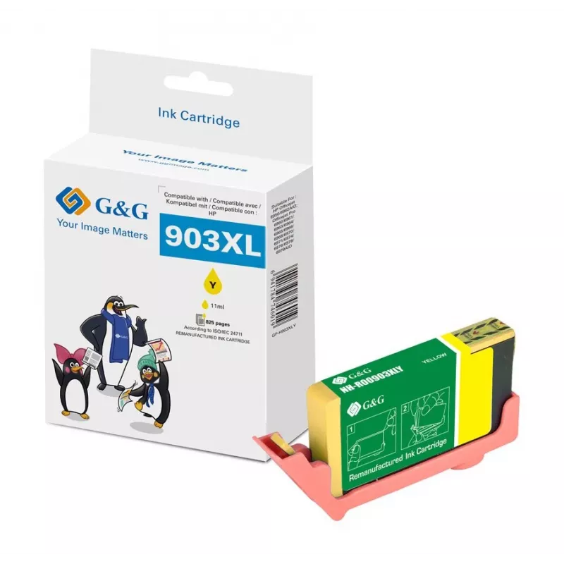 G&G kompatibilná HP 903XL žltá atramentová náplň (T6M11AE, 18846)