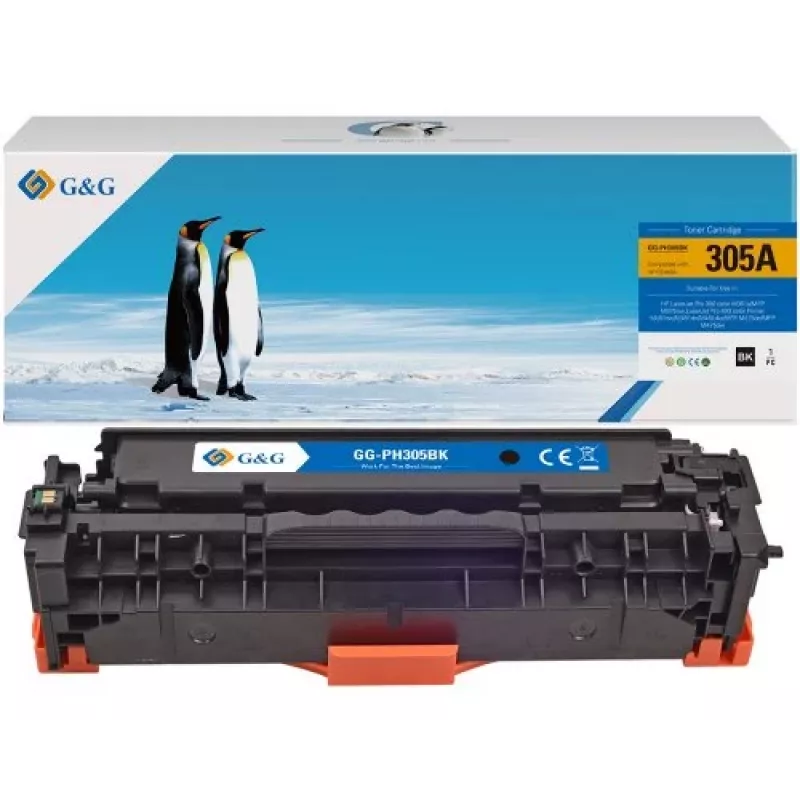 G&G kompatibilná tonerová kazeta pre HP 305A/CE410A, čierna, 2 200 strán 14394