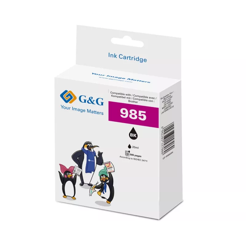 G&G kompatibilná atramentová náplň Brother LC-985BK čierna (18821)