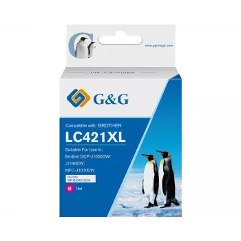 G&G kompatibilná purpurová atramentová kazeta pre Brother LC421XLM (500 strán, High Yield) 20557