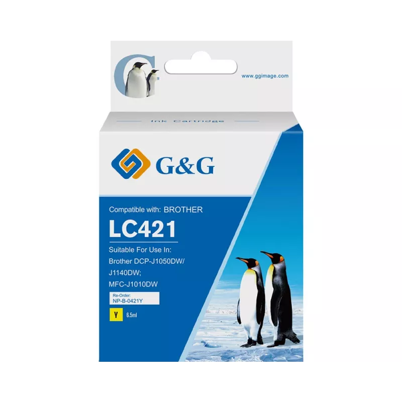 G&G kompatibilná atramentová kazeta Brother LC421Y žltá (200 strán) 20562