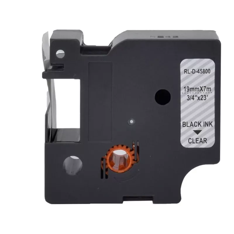 G&G kompatibilná popisovacia páska Dymo D1 19 mm x 7 m čierna na priehľadnej (5DY45800-TD)