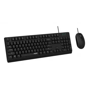 Rapoo NX1500 káblová sada klávesnice a myši, Full-Size QWERTZ, čierna R-13100