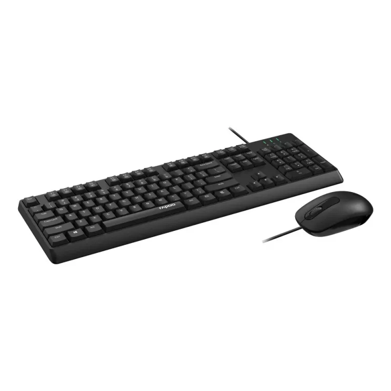 Rapoo NX1500 káblová sada klávesnice a myši, Full-Size QWERTZ, čierna R-13100