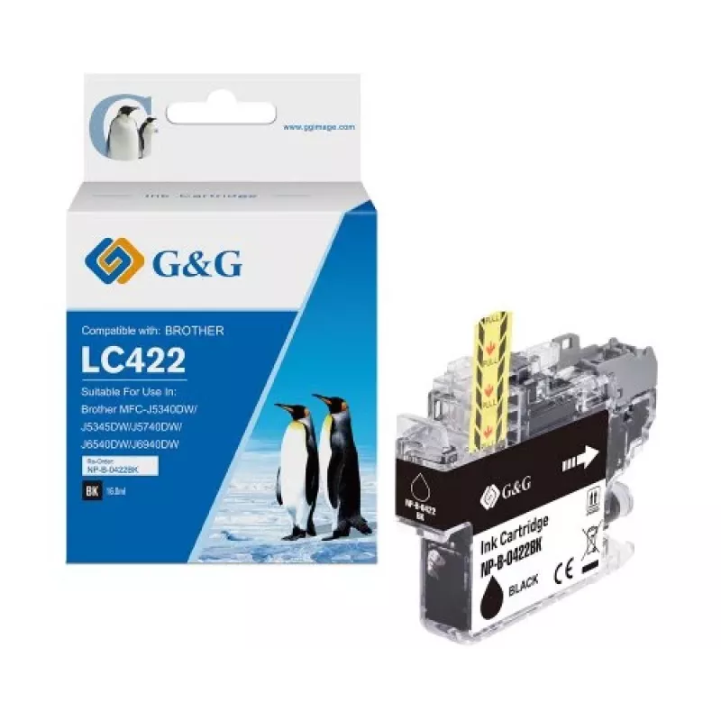 G&G kompatibilná atramentová kazeta Brother LC422BK čierna (550 strán) - 20580