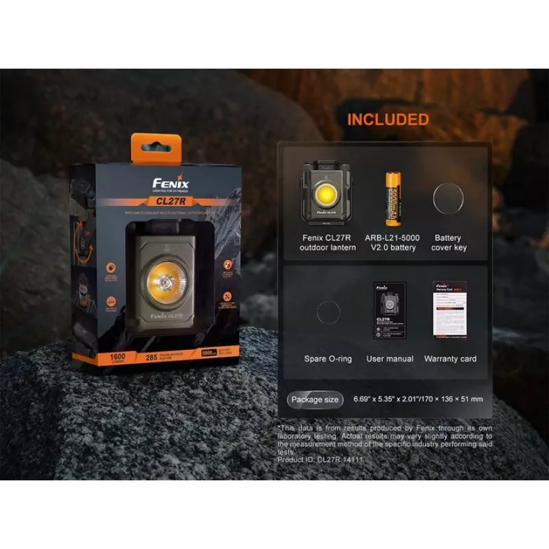 Fenix CL27R nabíjateľné pracovné svetlo so zelenou LED, čierne