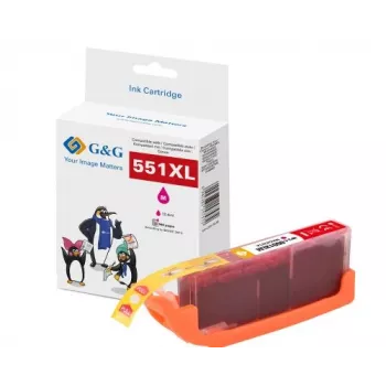 G&G XL atramentová kazeta kompatibilná s Canon CLI-551M XL (purpurová, vysoká výťažnosť) 14568