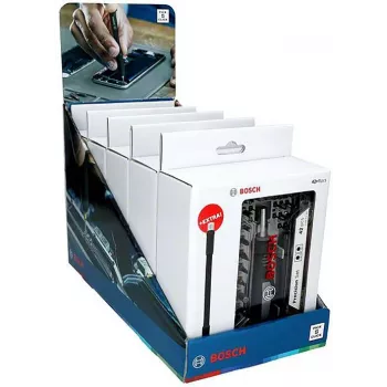 Bosch precízna sada skrutkovacích bitov display, 5 sád s 33 dielmi (165 celkom), S2 oceľ, 1/4 palca šesťhran, PH/PZ/S/H/T bity, magnetický držiak, predajný display 2607002837,0