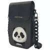 Nimmy Big Eyed Pet 2.0 Panda Taška cez rameno na telefón - Čierna PU koža