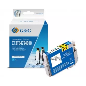 G&G kompatibilná azúrová atramentová kazeta pre Epson 34XL (C13T34724012) – High Yield 14614