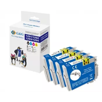G&G 14813 XL atramentové kazety multipack pre Epson T1295 (čierna, azúrová, purpurová, žltá)