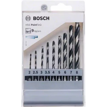 Bosch HSS PointTeQ sada vrtákov do kovu, 9-dielna, 2-10 mm, špirálové vrtáky 2607002826