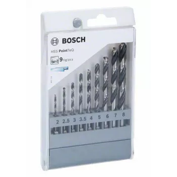 Bosch HSS PointTeQ sada vrtákov do kovu, 9-dielna, 2-10 mm, špirálové vrtáky 2607002826