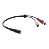 Kramer C-A35F/2RAM-1 audio adaptérový kábel - 3,5 mm konektor samica na 2x RCA samec, 30 cm, čierny