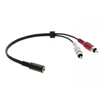 Kramer C-A35F/2RAM-1 audio adaptérový kábel - 3,5 mm konektor samica na 2x RCA samec, 30 cm, čierny