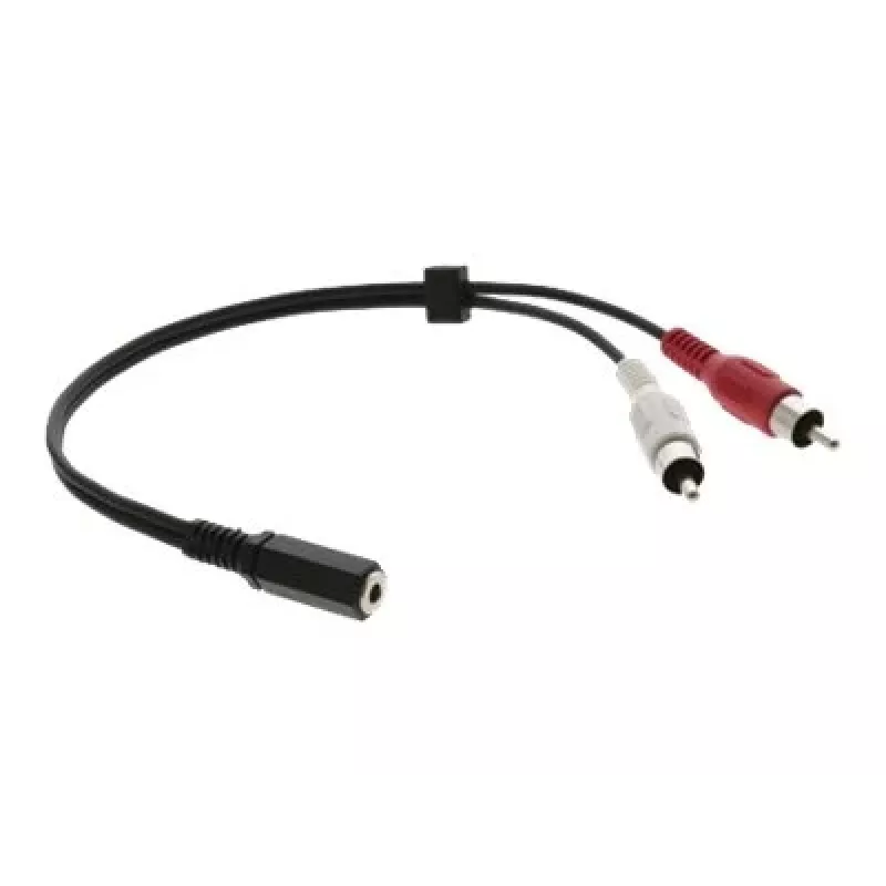 Kramer C-A35F/2RAM-1 audio adaptérový kábel - 3,5 mm konektor samica na 2x RCA samec, 30 cm, čierny