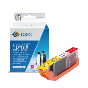 G&G XL purpurová atramentová kazeta kompatibilná s Canon CLI-571XLM (13858)